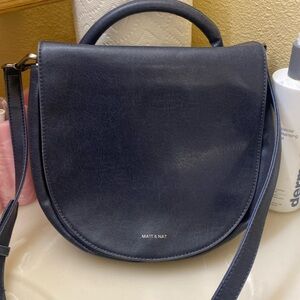 Matt& Nat deep blue leather crossbody bag